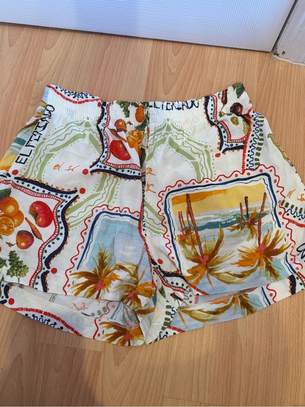 Primark Women’s Tropical Print Elastic-Waist Shorts - White/Multicolor
